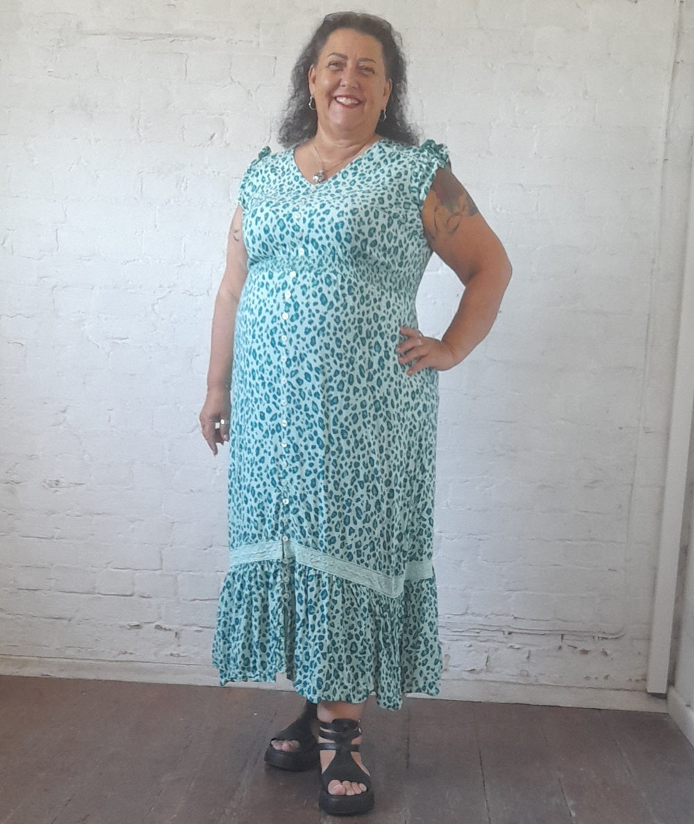 Plus size leopard print maxi dress on sale