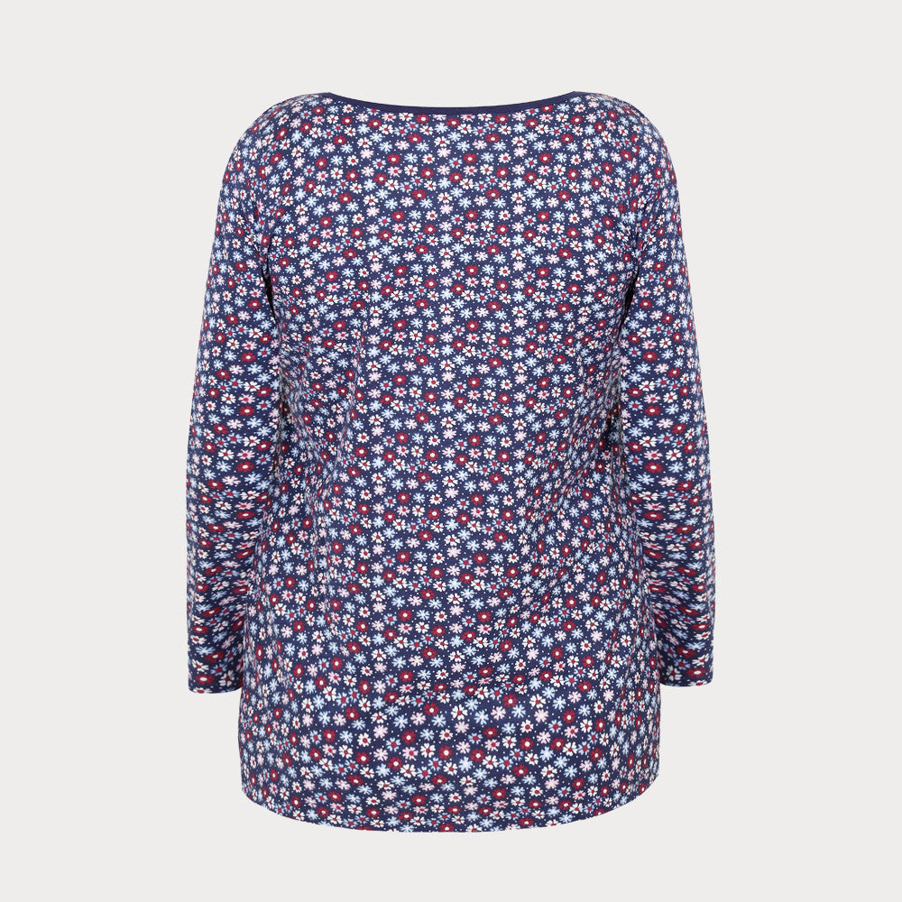 Plus size fashion - Navy Floral Print Top | Apples & Pears Clothing