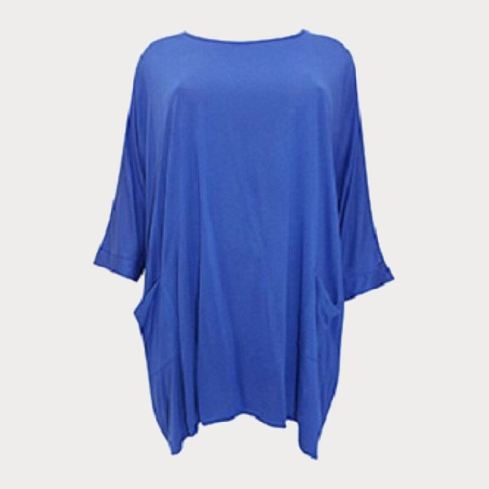 Plus size tops | Blue loose fit tunic - Apples and Pears Clothing ...